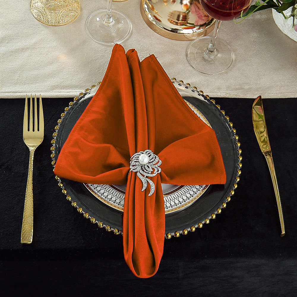 Sample 20"x20" Scuba (Wrinkle-Free) (240 GSM) Napkins - Rust/Burnt Orange (1pc)
