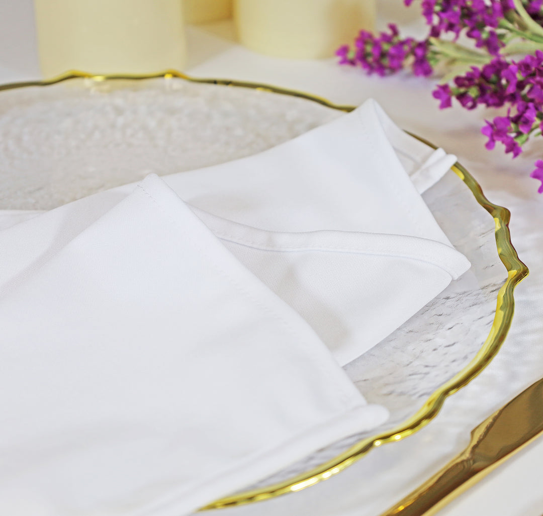 120" Seamless Round Scuba (Wrinkle-Free) (220 GSM) Tablecloth - White (1pc)