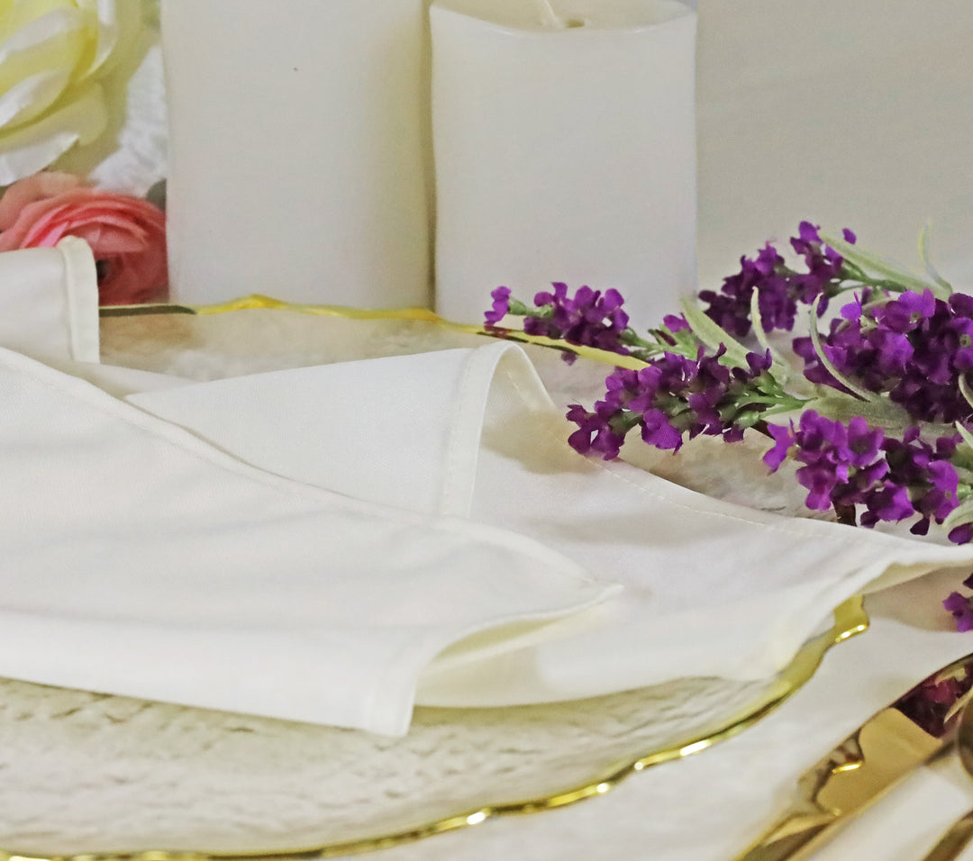 90"x132" Seamless Rectangular Scuba (Wrinkle-Free) (240 GSM) Tablecloth - Ivory (1pc)