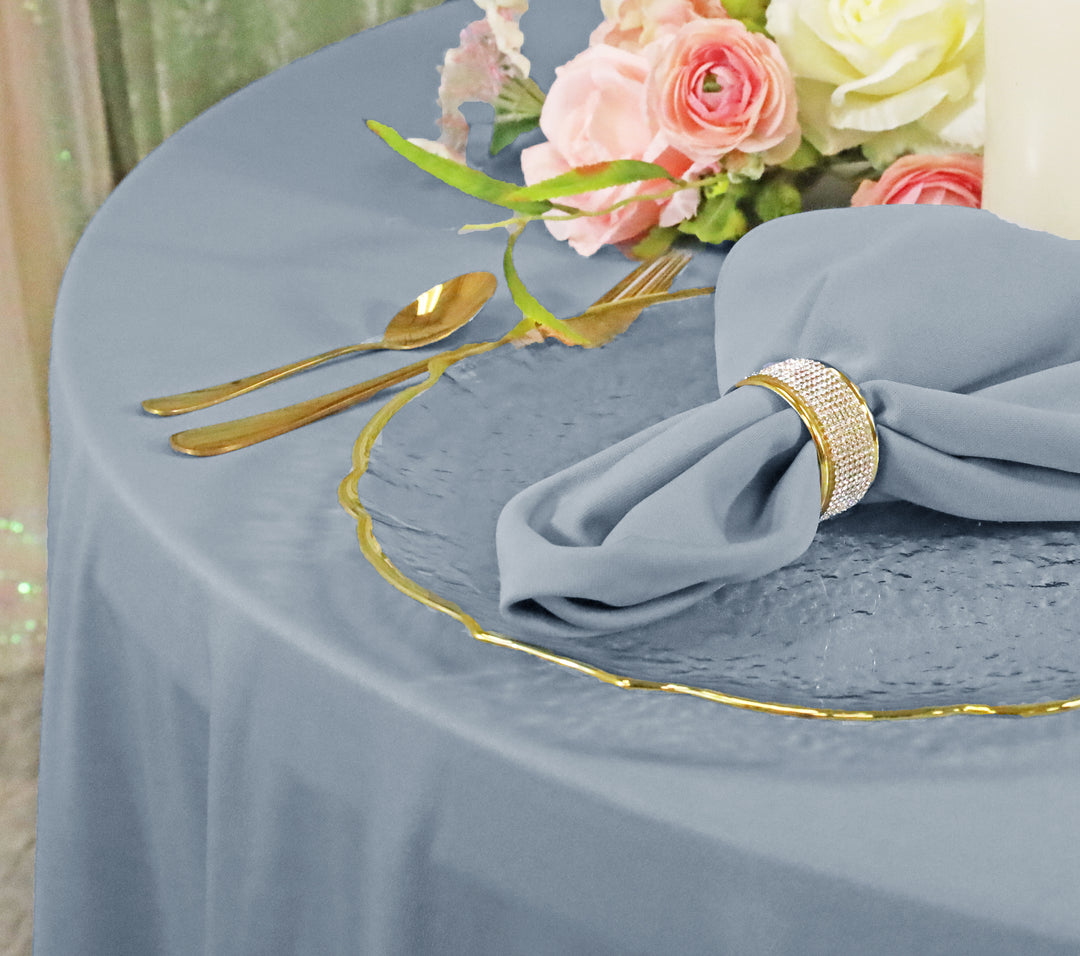 72"x72" Seamless Square Scuba (Wrinkle-Free) (220 GSM) Tablecloth /Table Overlay- Dusty Blue (1pc)