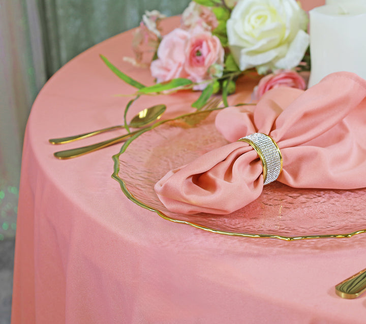 132" Round Scuba (Wrinkle-Free) (220 GSM) Tablecloth - Rose Pink (1pc)