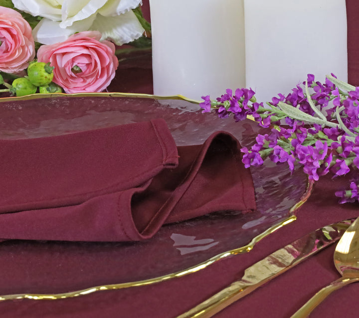 10 ft x 10 ft Scuba (Wrinkle-Free) (220 GSM) Event Backdrop Curtain Drape Panel - Burgundy (1pc)