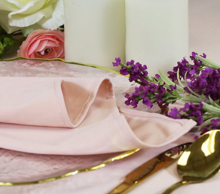 120" Seamless Round Scuba (Wrinkle-Free) (220 GSM) Tablecloth - Blush Pink/Rose Gold (1pc)