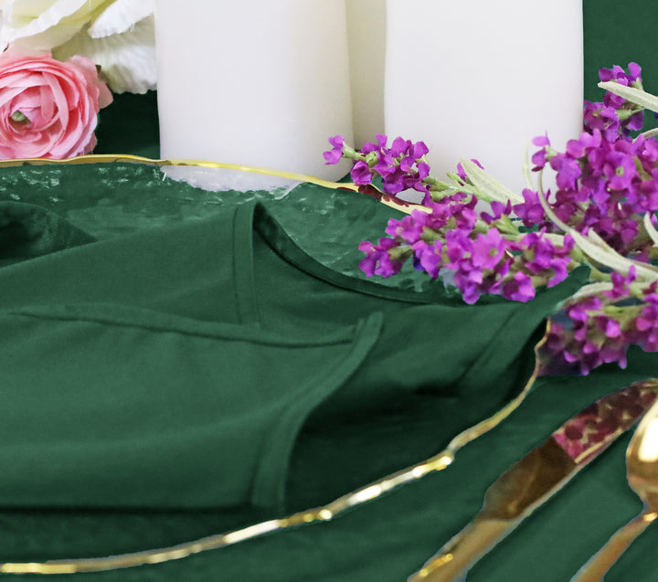 60"x120" Seamless Rectangular Scuba (Wrinkle-Free) (220 GSM) Tablecloth - Hunter Green/Holly Green (1pc)