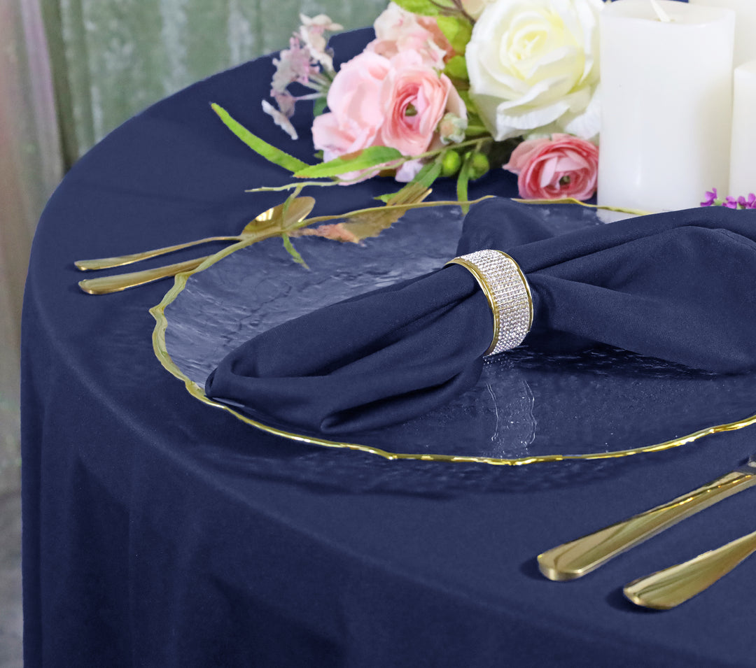 72"x72" Seamless Square Scuba (Wrinkle-Free) (220 GSM) Tablecloth /Table Overlay- Navy Blue (1pc)