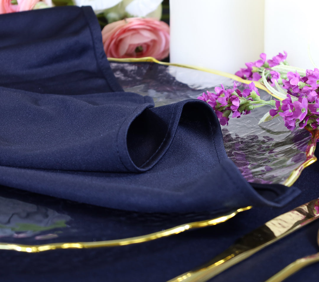 72"x72" Seamless Square Scuba (Wrinkle-Free) (220 GSM) Tablecloth /Table Overlay- Navy Blue (1pc)