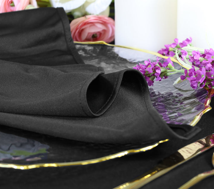 12 ft x 10 ft Scuba (Wrinkle-Free) (220 GSM) Event Backdrop Curtain Drape Panel - Black (1pc)