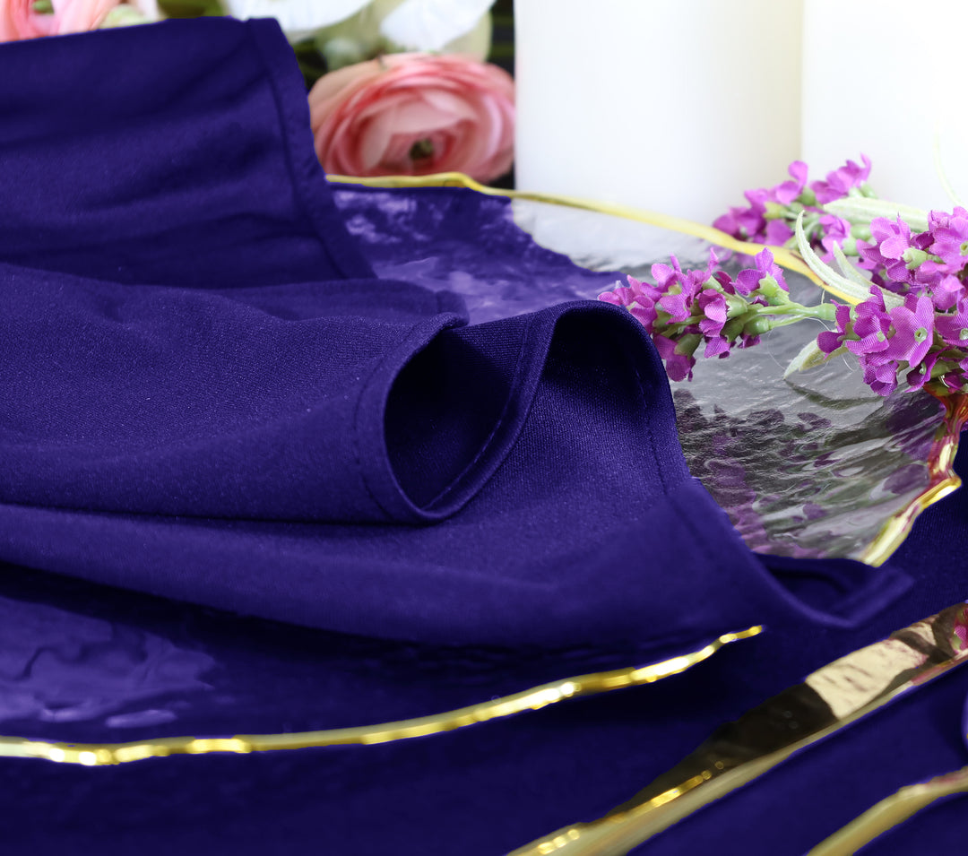 132" Round Scuba (Wrinkle-Free) (220 GSM) Tablecloth - Regency Purple (1pc)