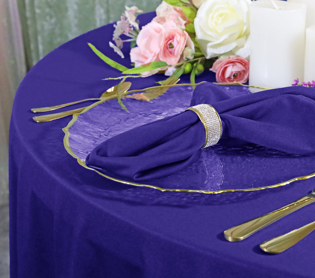 132" Round Scuba (Wrinkle-Free) (220 GSM) Tablecloth - Regency Purple (1pc)