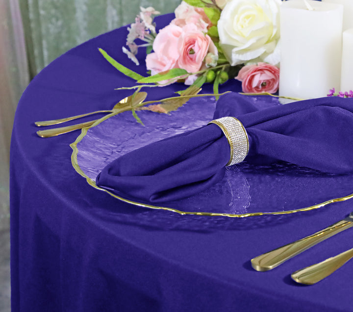 120" Seamless Round Scuba (Wrinkle-Free) (220 GSM) Tablecloth - Regency Purple  (1pc)