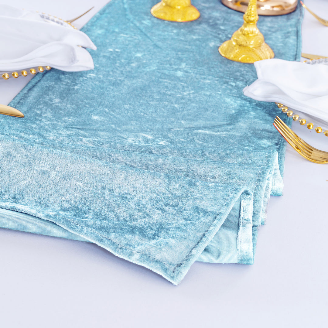 13"x108" Ice Crushed Velvet (200 GSM) Table Runner - Baby Blue (1pc)