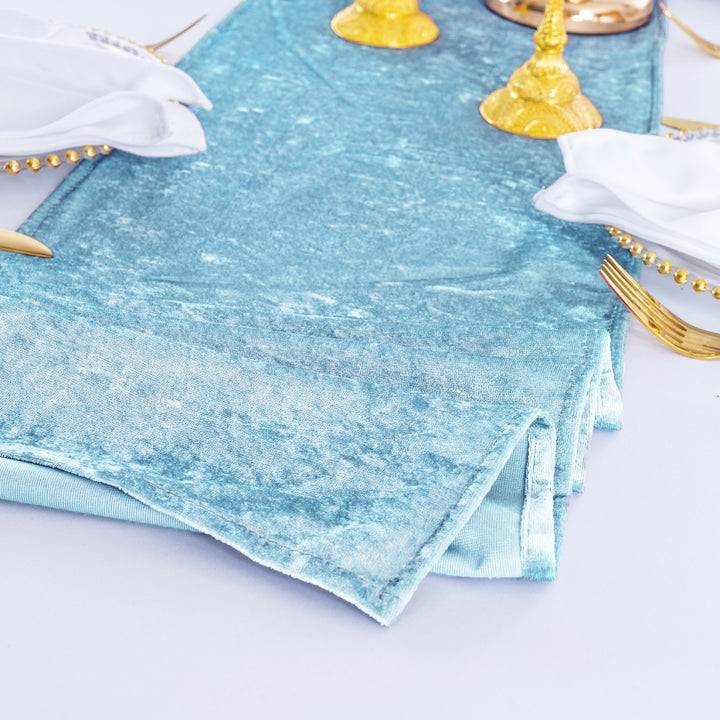 13"x108" Ice Crushed Velvet (200 GSM) Table Runner - Baby Blue (1pc)