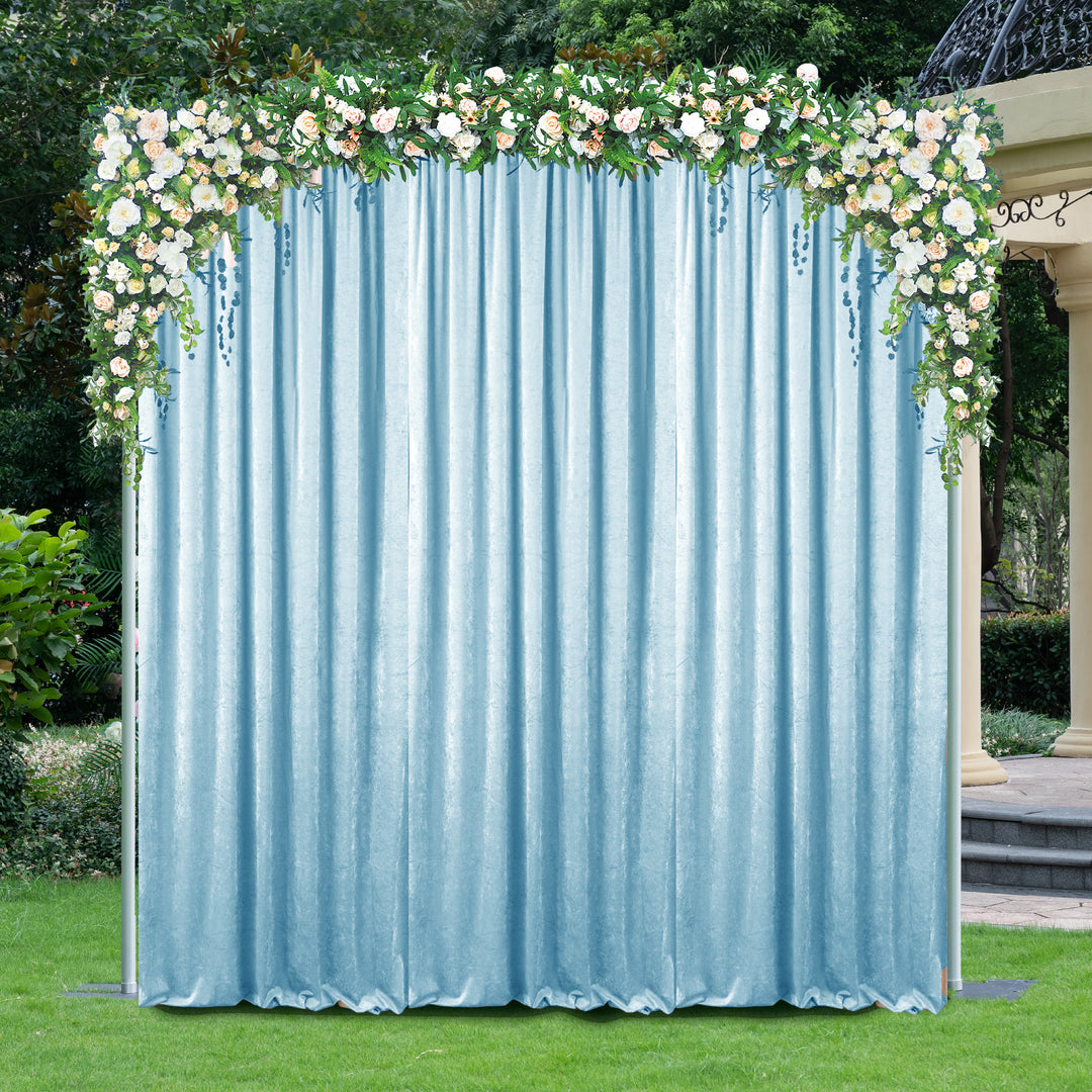 10 ft x 57" Ice Crushed Velvet (200 GSM) Event Backdrop Curtain Drape Panel - Baby Blue (1pc)