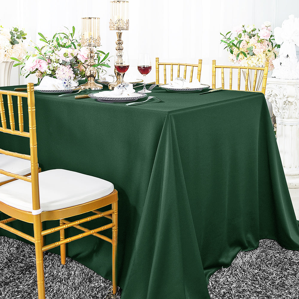 60"x120" Seamless Rectangular Scuba (Wrinkle-Free) (220 GSM) Tablecloth - Hunter Green/Holly Green (1pc)