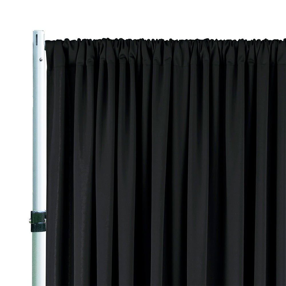 12 ft x 10 ft Scuba (Wrinkle-Free) (240 GSM) Event Backdrop Curtain Drape Panel - Black (1pc)