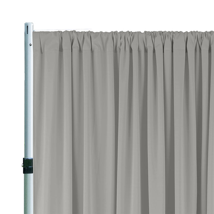 10 ft x 10 ft Scuba (Wrinkle-Free) (220 GSM) Event Backdrop Curtain Drape Panel - Silver (1pc)