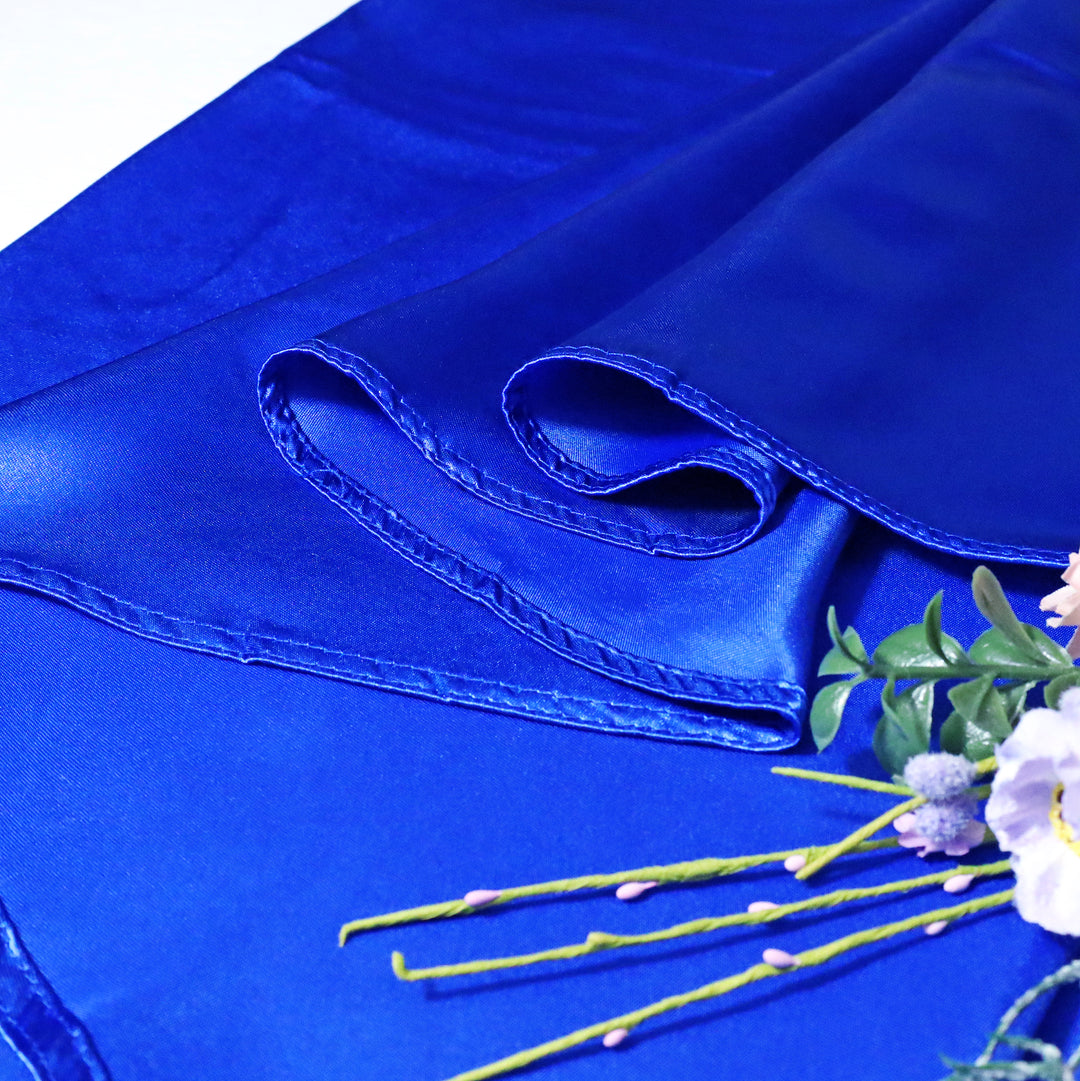 132" Round Heavy Duty Satin Tablecloth - Royal Blue (1pc)