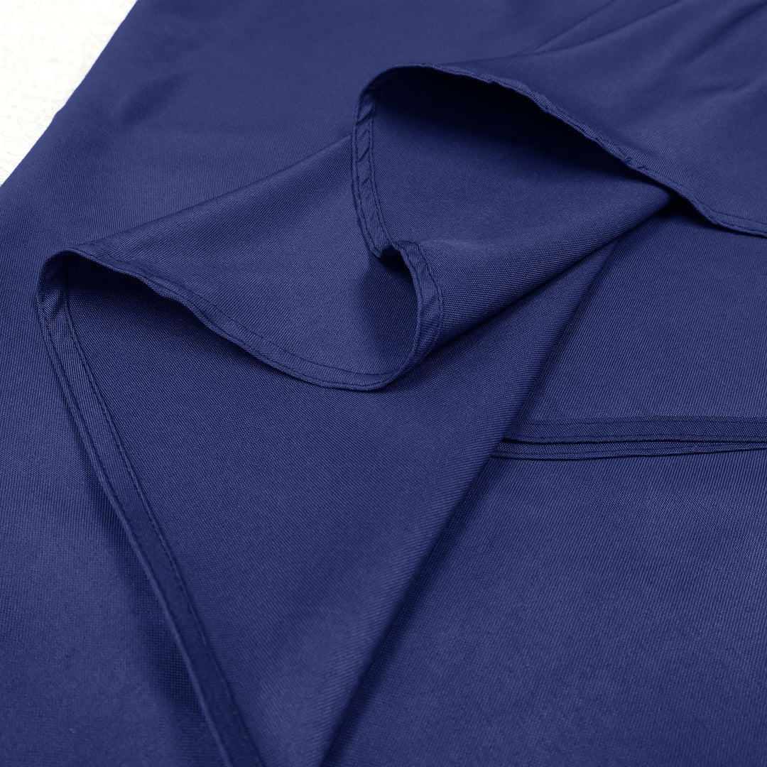 120" Seamless Round Economy Polyester Tablecloth - Navy Blue (1pc)