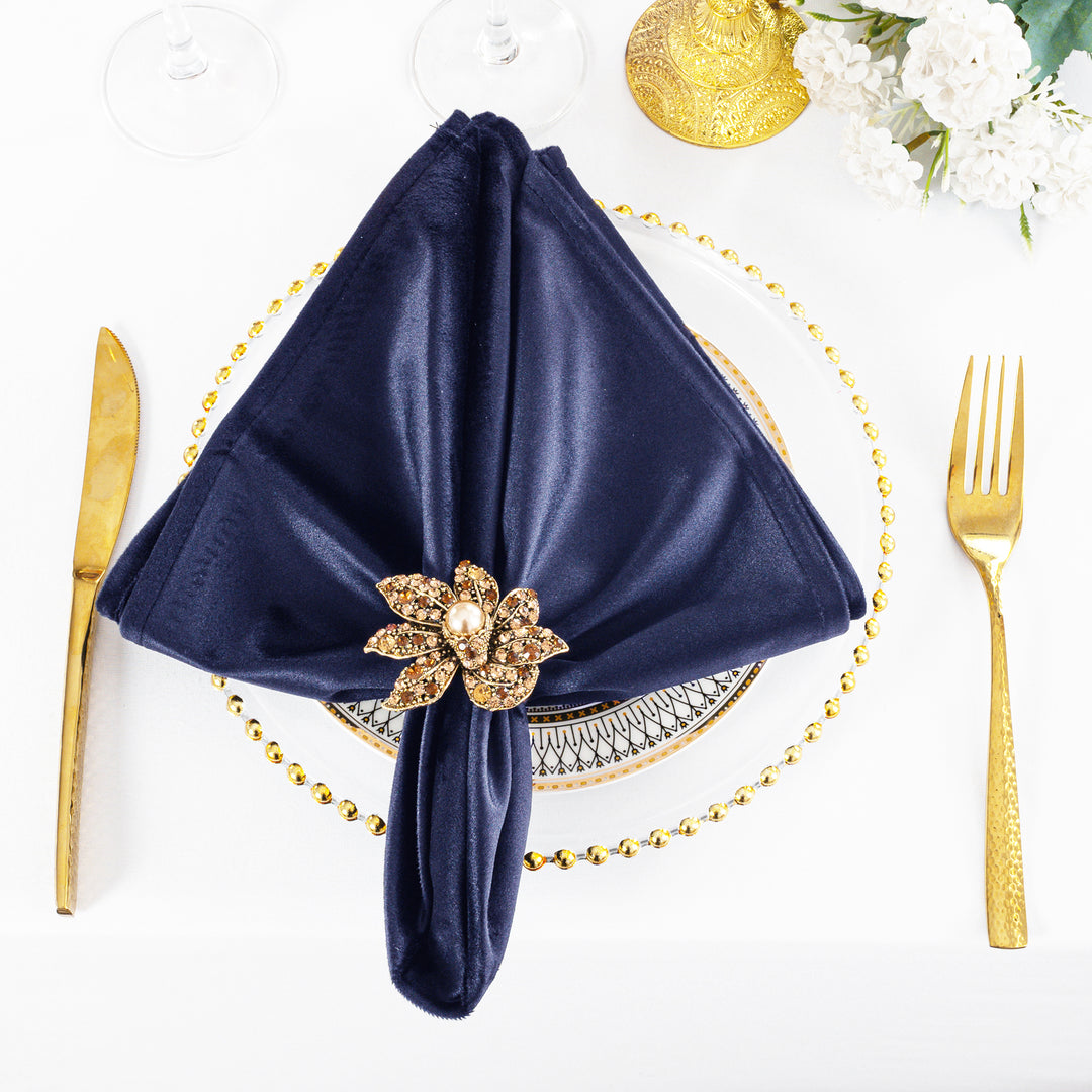 Sample 20"x20" Holland Velvet Napkins - Navy Blue (1pc)