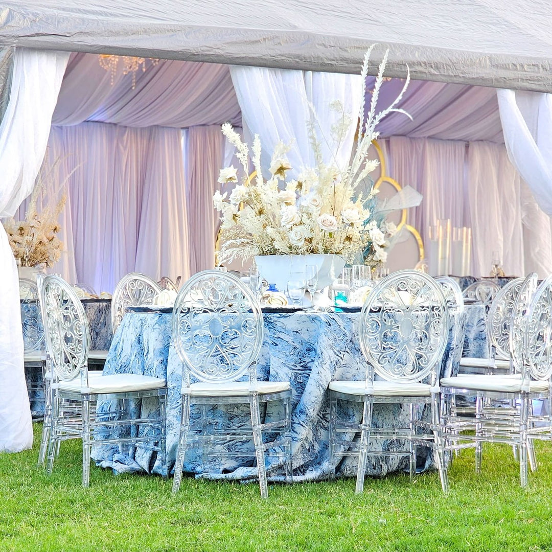 Sample 20"x20" Mirage Jacquard Polyester Napkins - Dusty Blue (1pc)