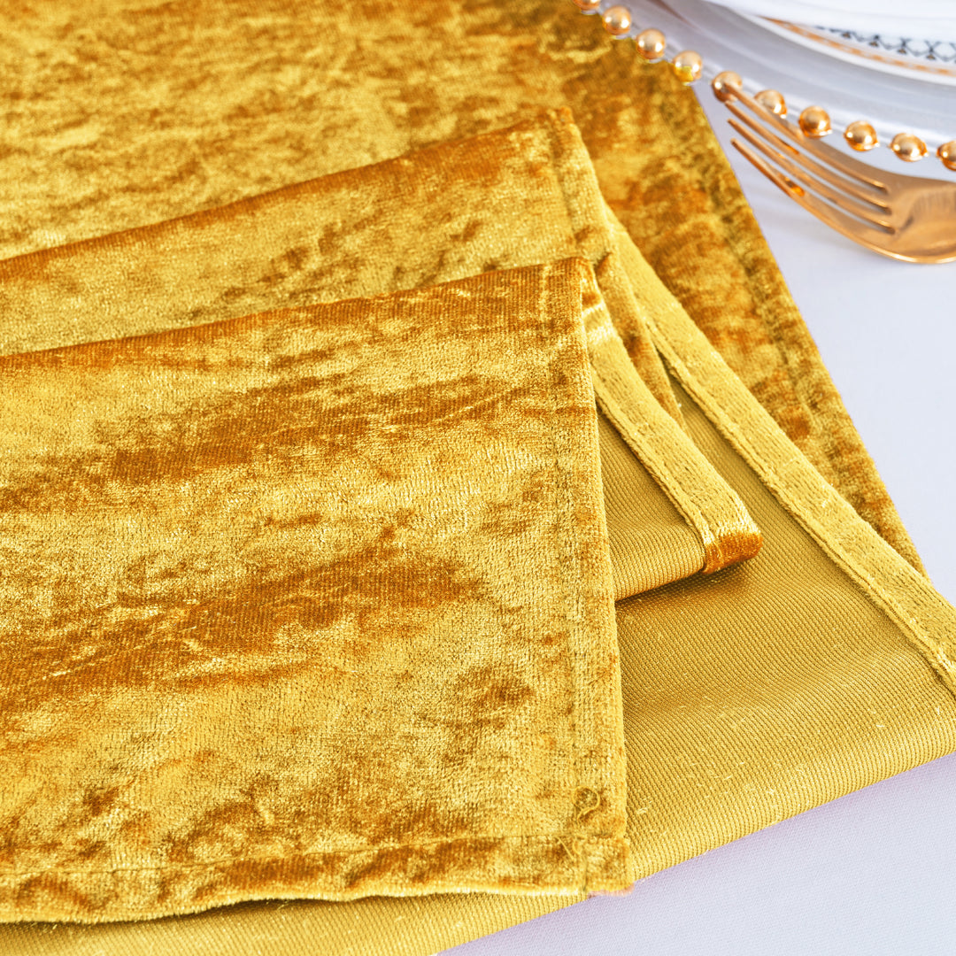 13"x108" Ice Crushed Velvet (200 GSM) Table Runner - Gold (1pc)