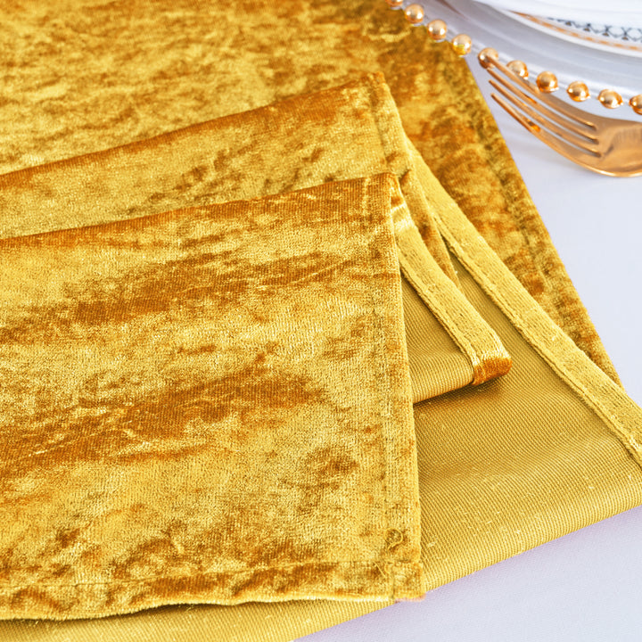 13"x108" Ice Crushed Velvet (200 GSM) Table Runner - Gold (1pc)