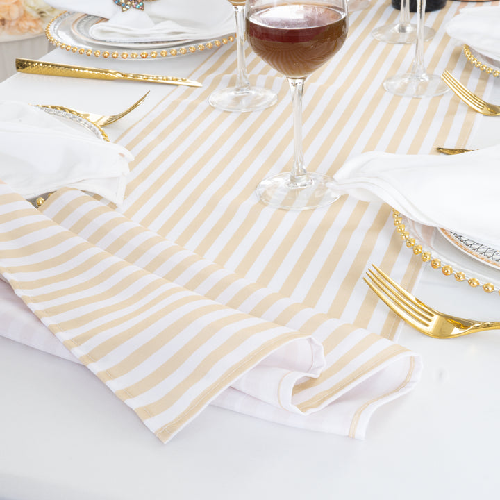 13"x108" Seersucker Polyester Table Runners - Champagne (1pc)