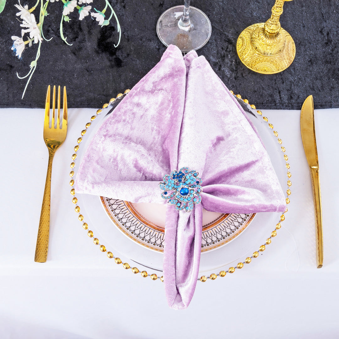 Servilletas de terciopelo triturado con hielo de 20 "x 20" - Blanco (10 unidades por paquete)