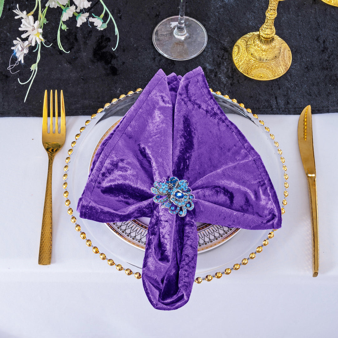 20"x20" Ice Crushed Velvet (200 GSM) Napkins - Victoria Lilac (10pcs/pk)
