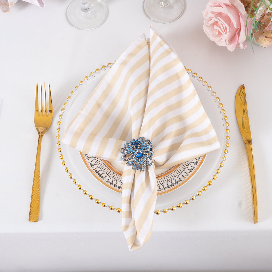 Sample 20"x20" Seersucker Polyester Napkins - Champagne (1pc)