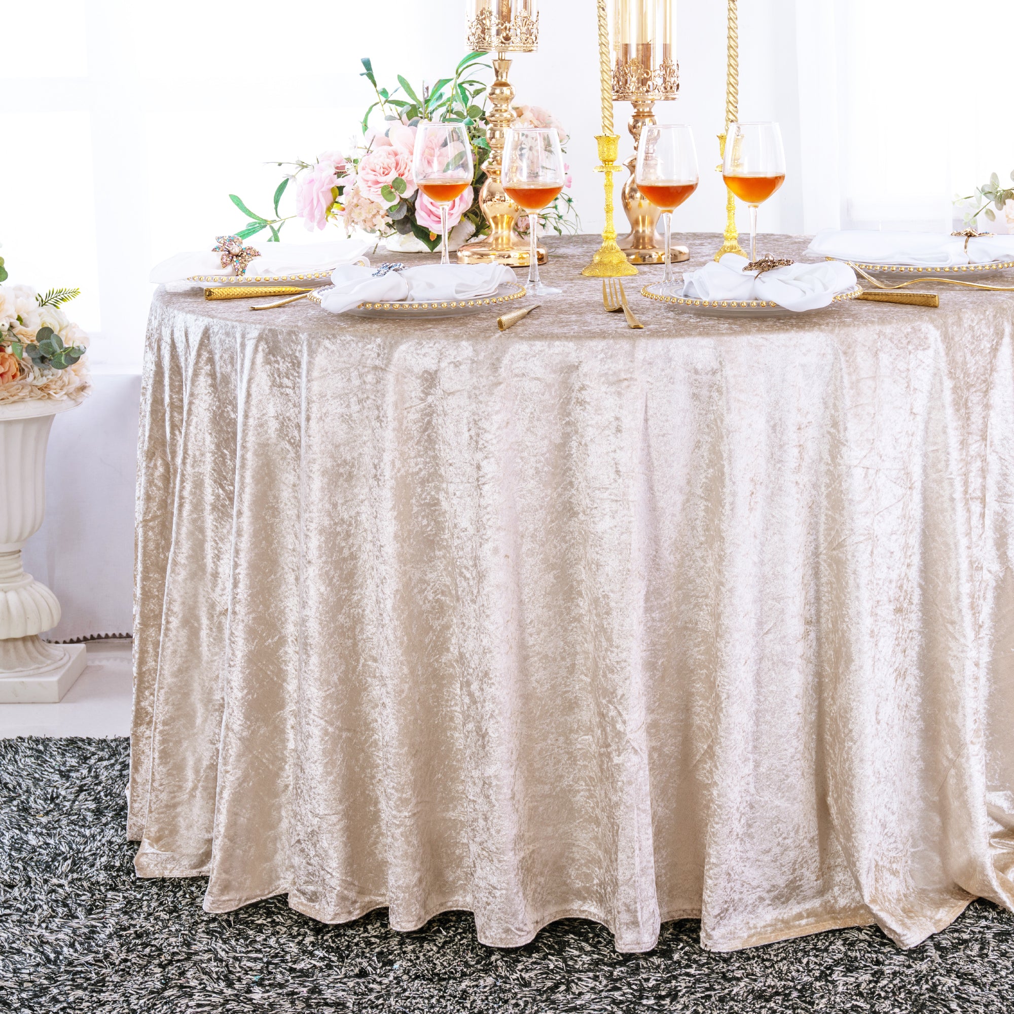 Soft Crushed Velvet Table Runner Set 1-10pcs - 274x33cm, Rectangular, Wedding & Party Decor, Reusable & Elegant