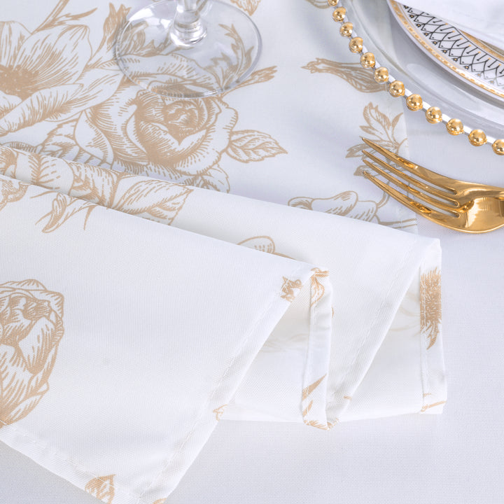 72"x72" Seamless Square French Toile Polyester Tablecloth/Table Overlay - Champagne (1pc)