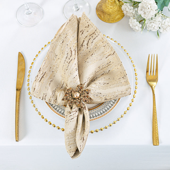 Sample 20"x20" Galilean Jacquard Polyester Napkins - Champagne (1pc)