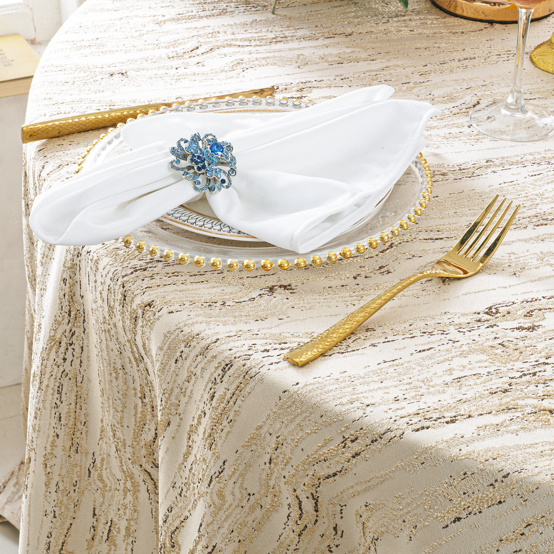 Sample 20"x20" Galilean Jacquard Polyester Napkins - Champagne (1pc)