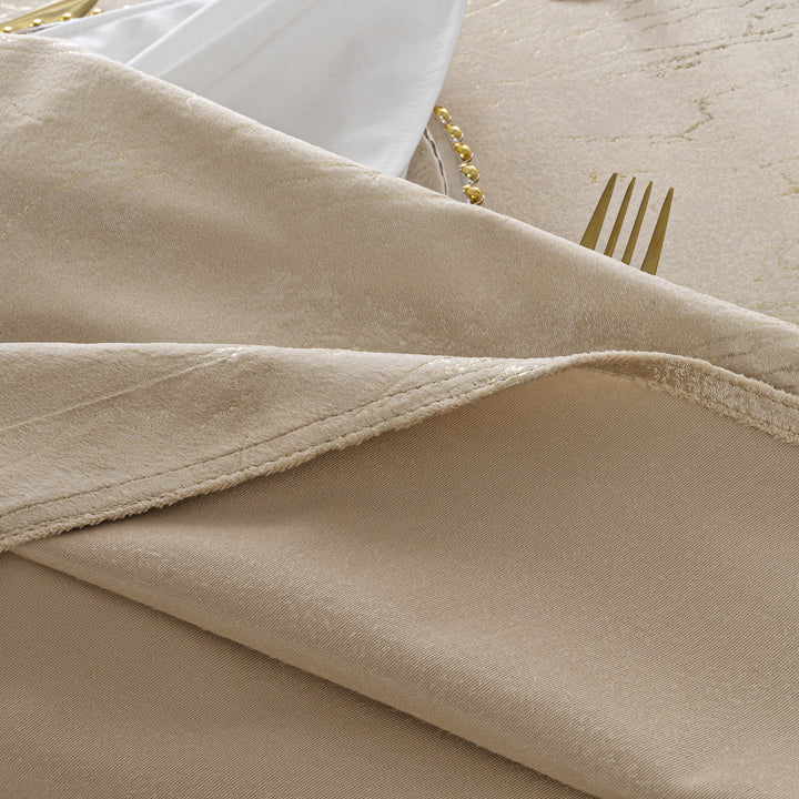 90"x132" Seamless Rectangular Gilded Marble Holland Velvet Tablecloth - Champagne (1pc)