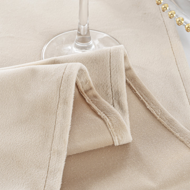 90"x156" Rectangular Seamless Holland Velvet Tablecloth - Champagne (1pc)