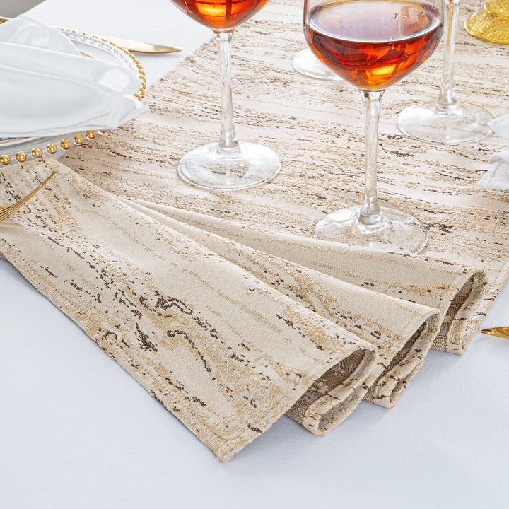 13"x108" Galilean Jacquard Polyester Table Runner - Champagne (1pc)