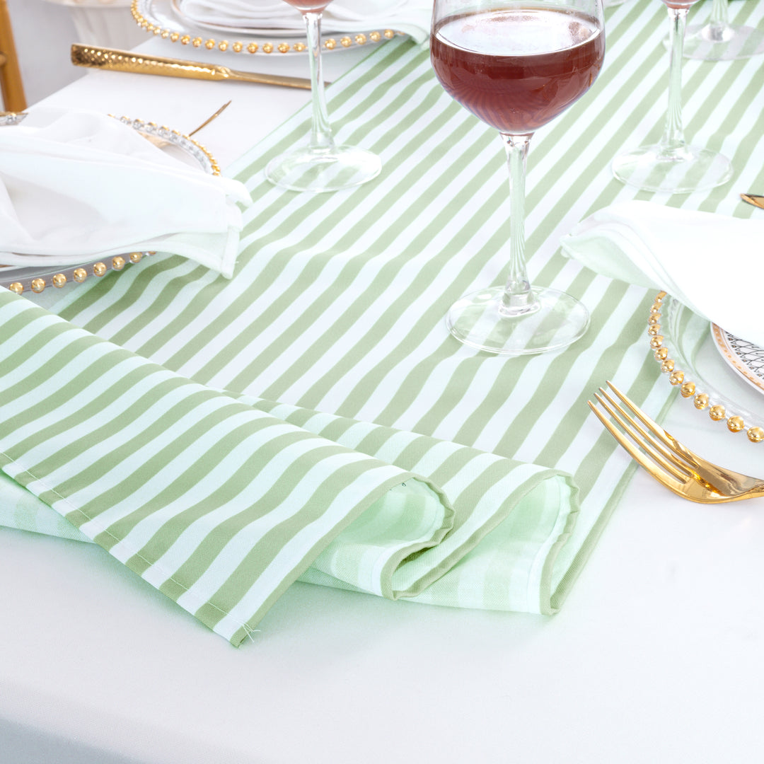 13"x108" Seersucker Polyester Table Runners - Sage Green (1pc)