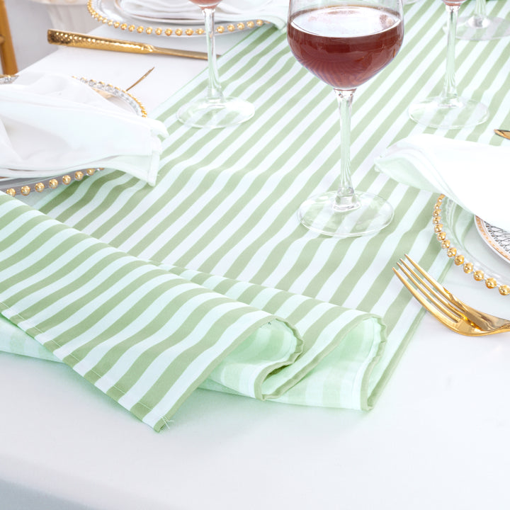 13"x108" Seersucker Polyester Table Runners - Sage Green (1pc)