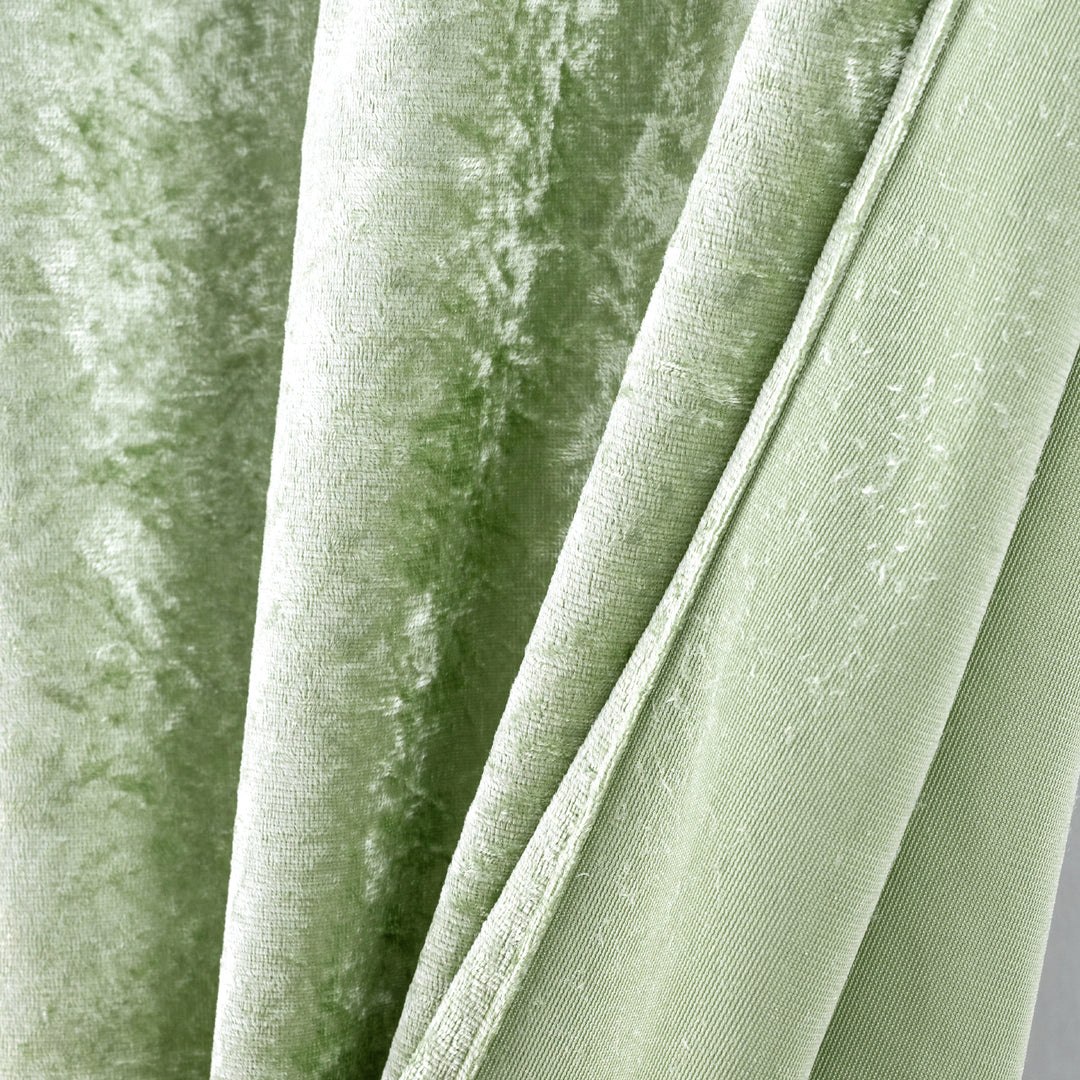 14 ft x 57" Ice Crushed Velvet (200 GSM) Event Backdrop Curtain Drape Panel - Sage Green (1pc)