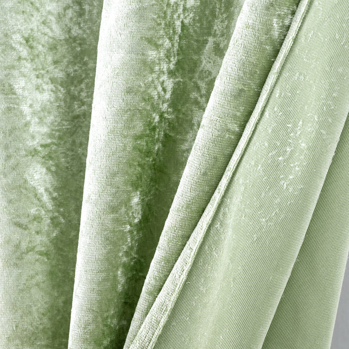 14 ft x 57" Ice Crushed Velvet (200 GSM) Event Backdrop Curtain Drape Panel - Sage Green (1pc)