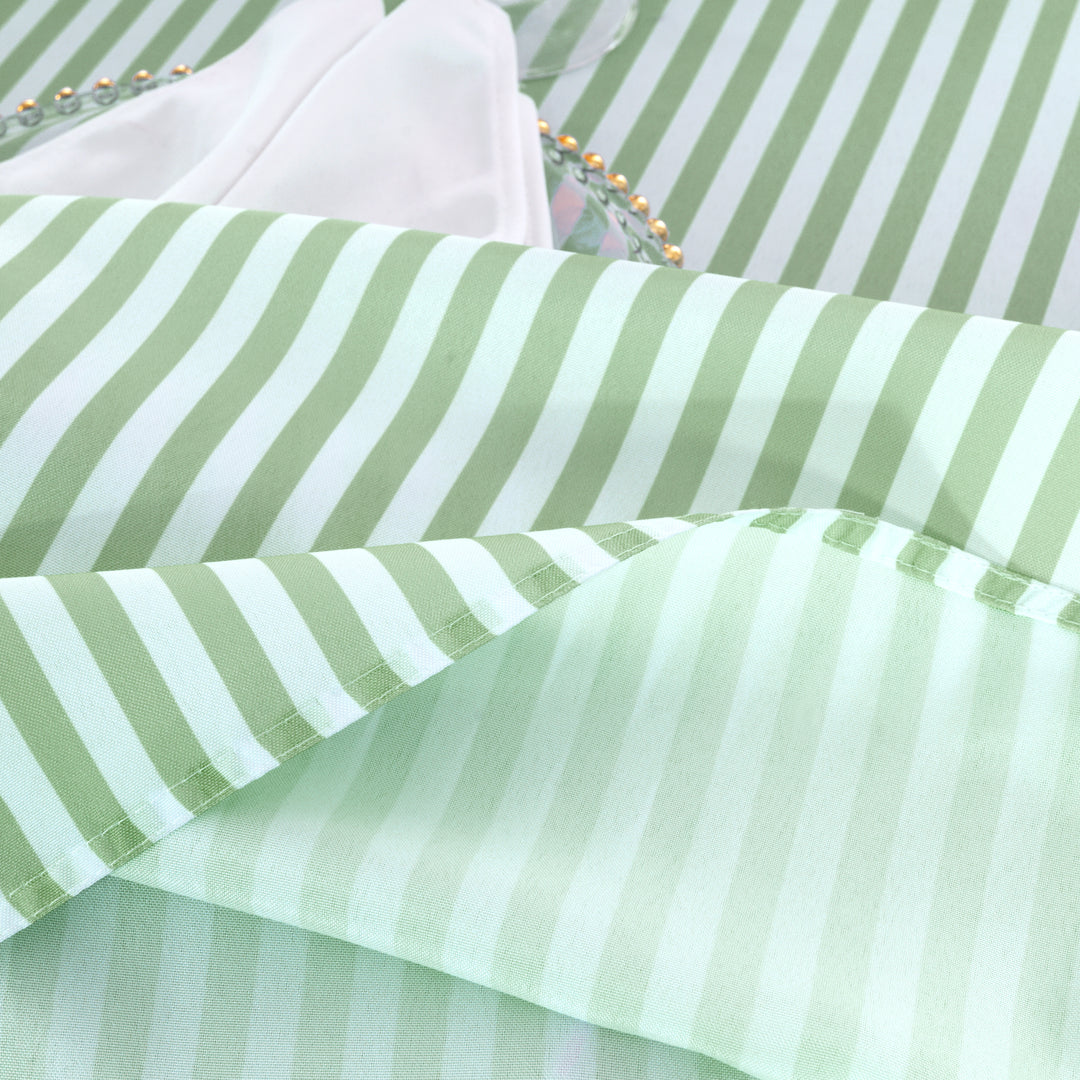 132" Round Seersucker Polyester Tablecloth - Sage Green (1pc)