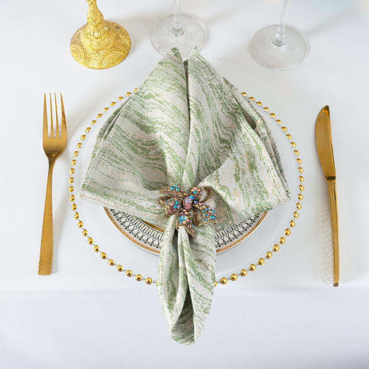 Sample 20"x20" Galilean Jacquard Polyester Napkins - Sage Green (1pc)