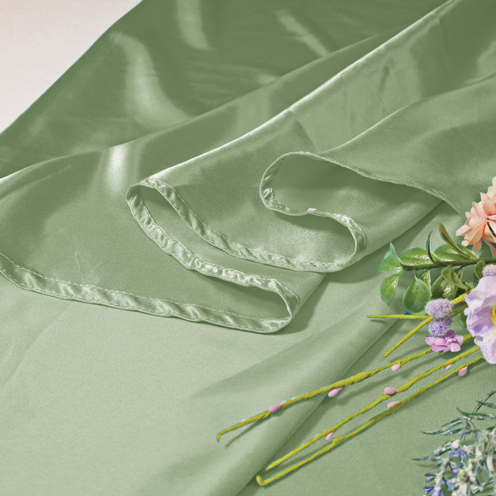 Mantel de satén resistente redondo de 132" - Blanco (1 pieza)