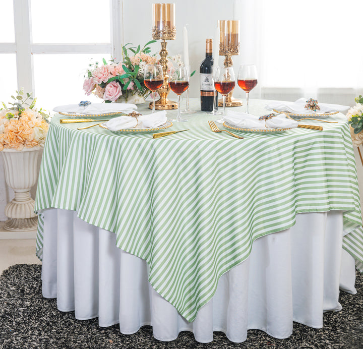 72"x72" Seamless Square Seersucker Polyester Tablecloth/Table Overlay - Sage Green (1pc)