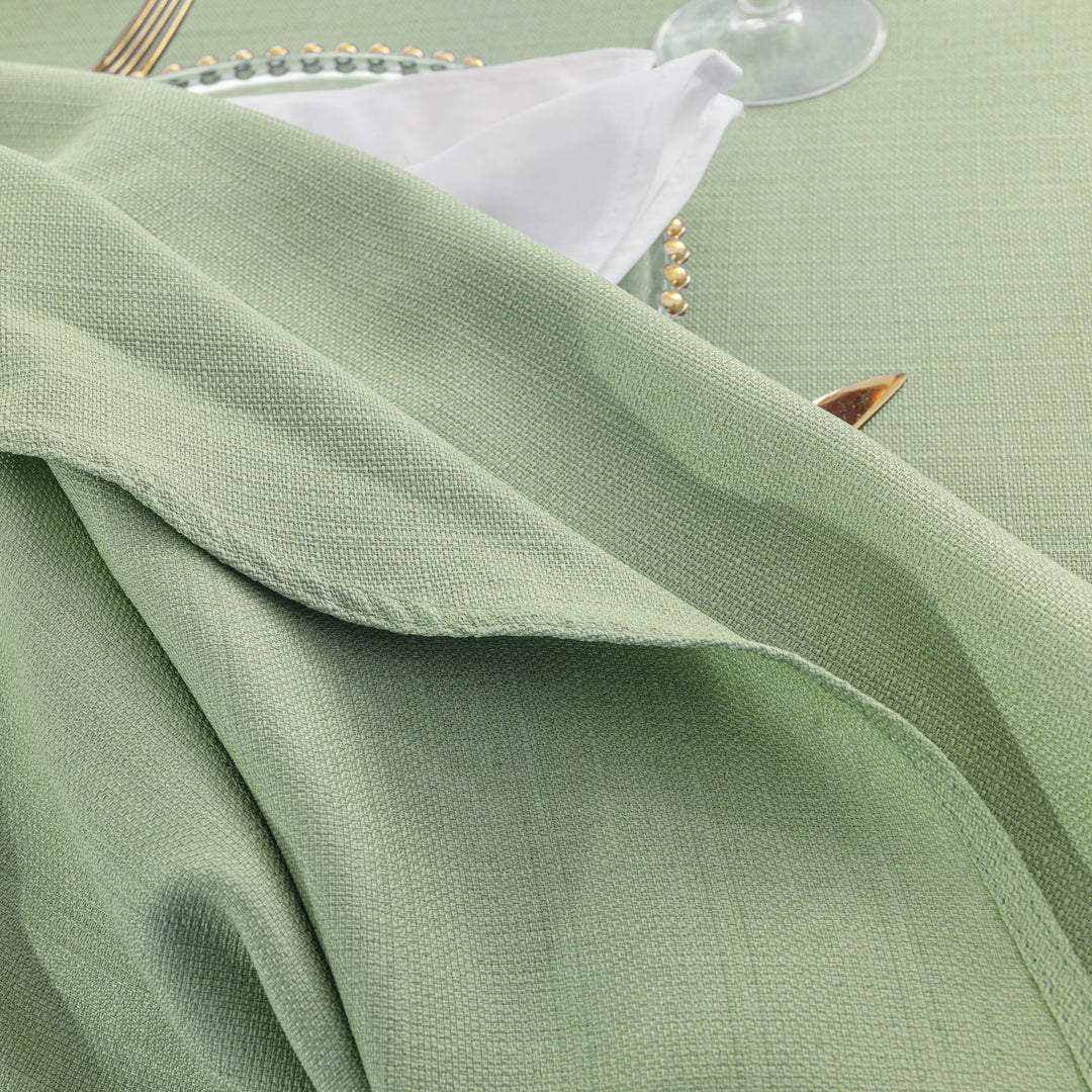 132" Round Rustic Panama Linen Tablecloth - Sage Green (1pc)