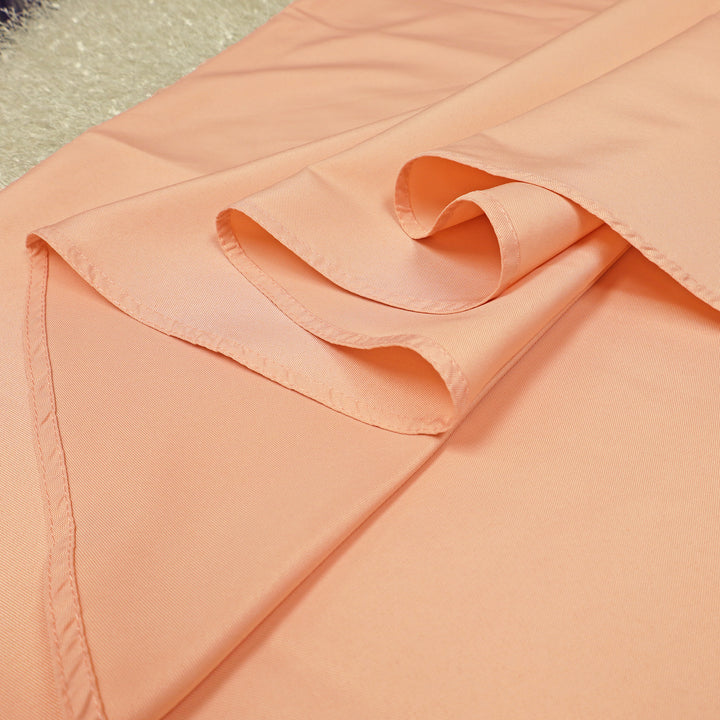 90" Seamless Round Heavy Duty Premium Polyester (240 GSM) Tablecloth - Apricot/Peach (1pc)