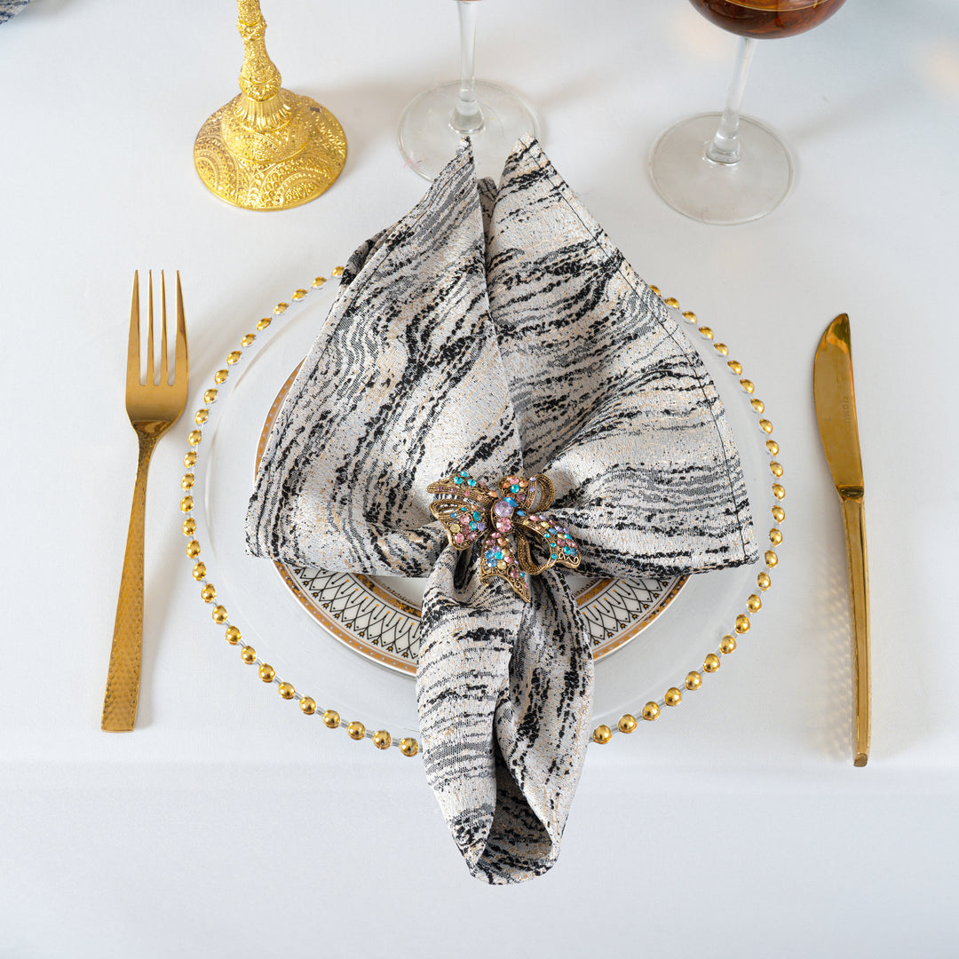 Sample 20"x20" Galilean Jacquard Polyester Napkins - Black (1pc)