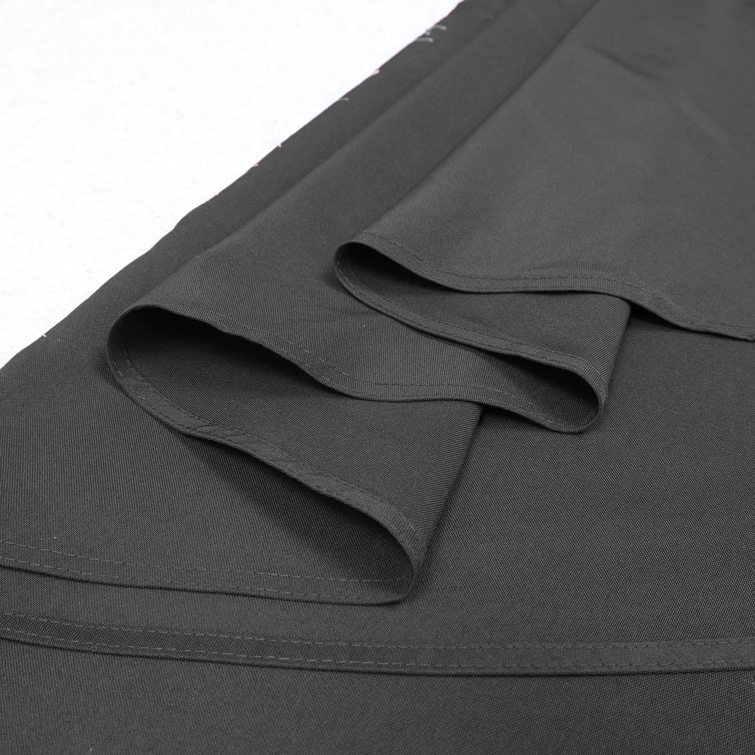 90" Seamless Round Heavy Duty Premium Polyester (240 GSM) Tablecloth - Black (1pc)