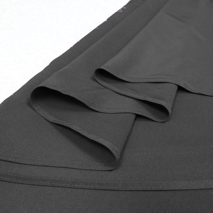 90" Seamless Round Heavy Duty Premium Polyester (240 GSM) Tablecloth - Black (1pc)